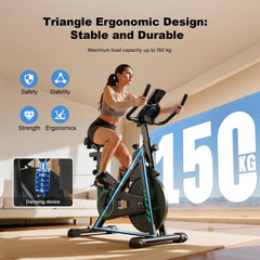 CyberCart Exercise Bike Exercise Bike with APP & Bluetooth, Adjustable Magnetic Resistance Stationary Bikes for Home, Low Noise Indoor Cycling Bike