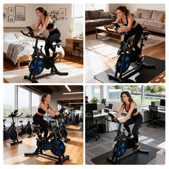 CyberCart Exercise Bike QK116C Exercise Bike with Adjustable Magnetic Resistance Stationary Bikes for Home, with Comfortable Seat, Digital Monitor