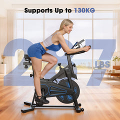 CyberCart Exercise Bike QK116C Exercise Bike with Adjustable Magnetic Resistance Stationary Bikes for Home, with Comfortable Seat, Digital Monitor
