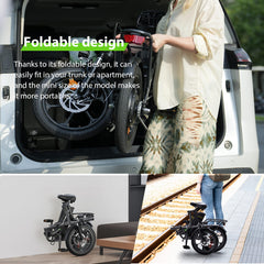 CyberCart Commuter E-Bike U4 Electric Commuter Bike, Peak 500 W, 88 km Range Foldable E-Bike