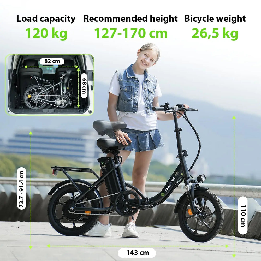CyberCart Commuter E-Bike U4 Electric Commuter Bike, Peak 500 W, 88 km Range Foldable E-Bike