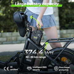 CyberCart Commuter E-Bike U4 Electric Commuter Bike, Peak 500 W, 88 km Range Foldable E-Bike