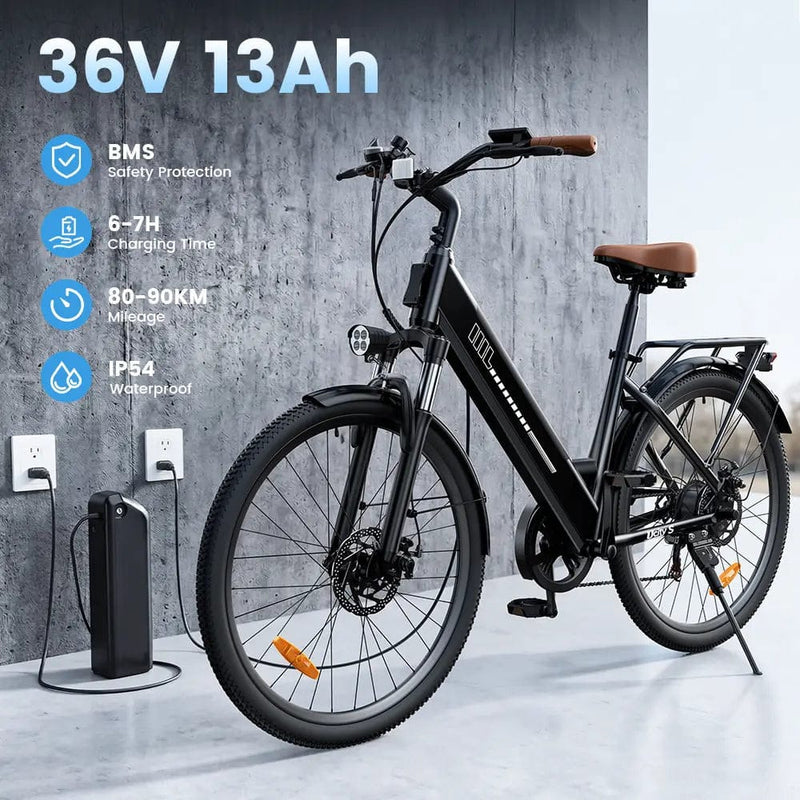 CyberCart Commuter E-Bike UcityS Trekking Electric Bike 36V 13Ah 88km Range