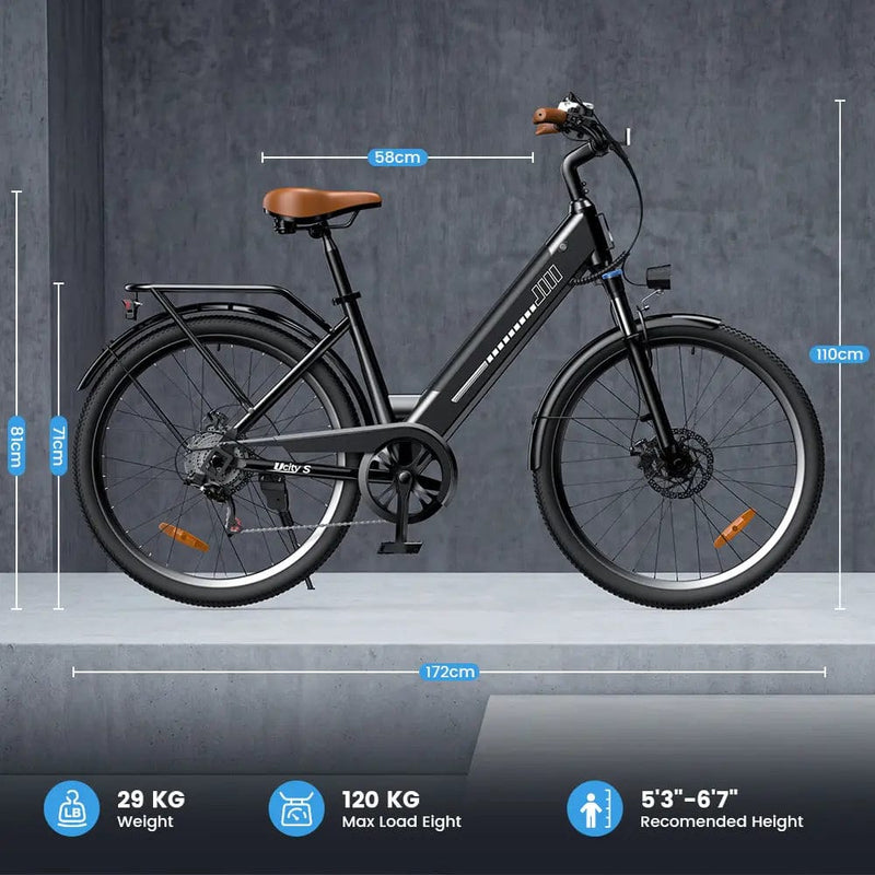 CyberCart Commuter E-Bike UcityS Trekking Electric Bike 36V 13Ah 88km Range