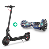 Black Friday Bundle: Commuter E-Scooter i8 25KM/H 350W + Hoverboard H1 6.8 mph. Max Speed 160W for Kids