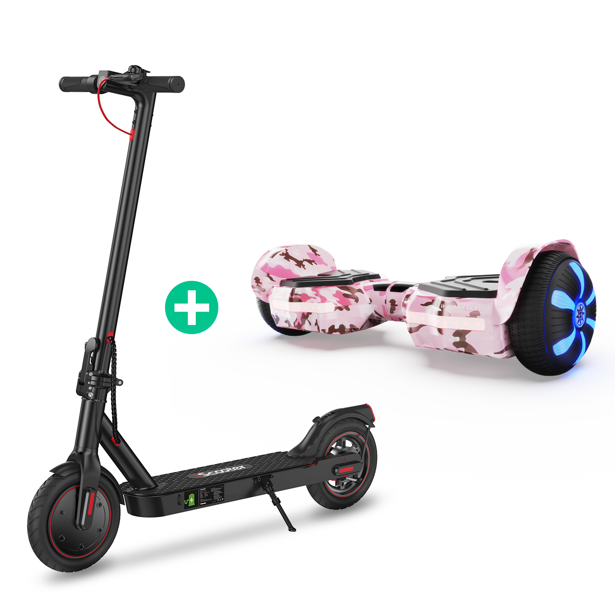 Black Friday Bundle: Commuter E-Scooter i8 25KM/H 350W + Hoverboard for Kids H2 7.5mph Black Friday Bundle: Commuter E-Scooter i8 25KM/H 350W + Hoverboard for Kids H2 7.5mph