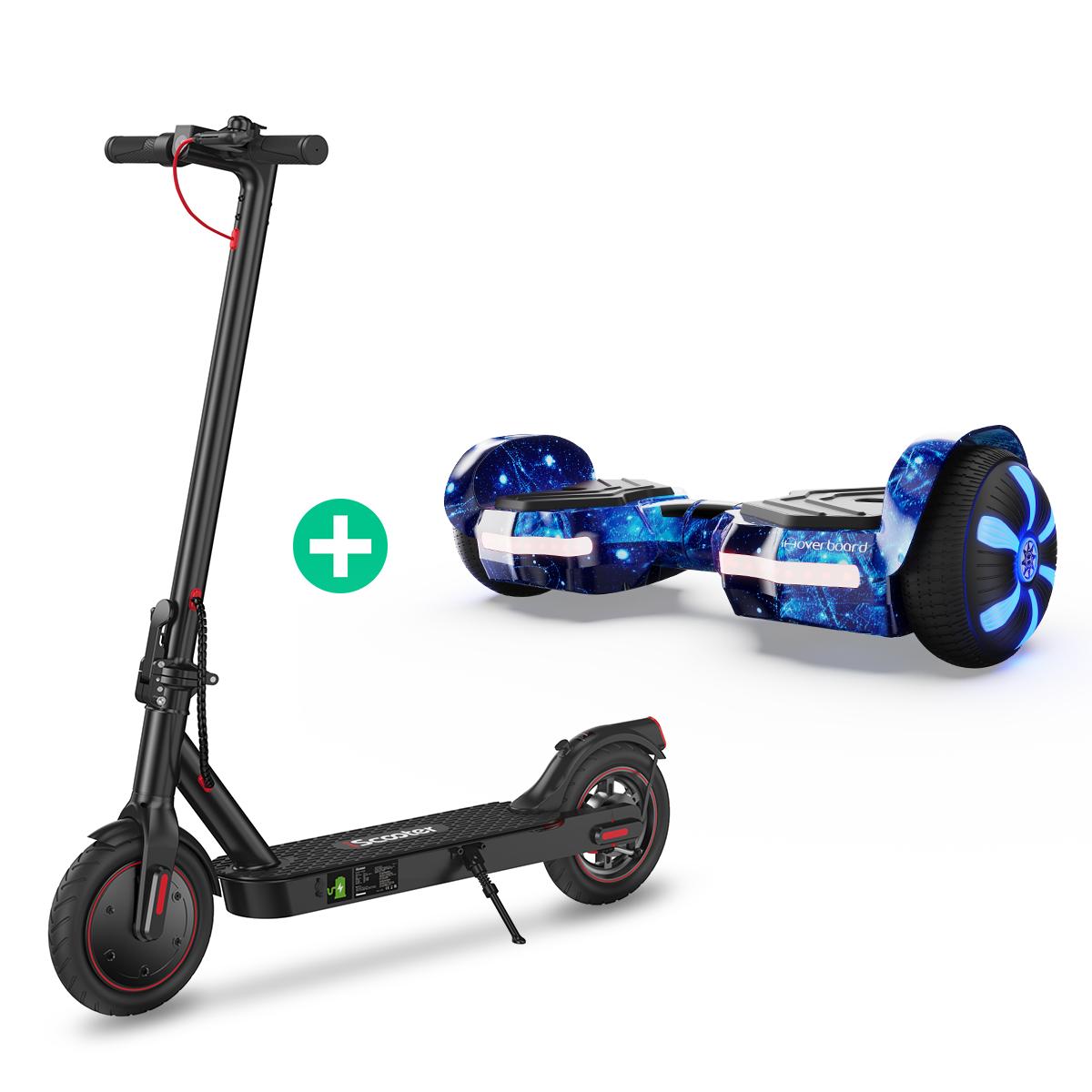 Black Friday Bundle: Commuter E-Scooter i8 25KM/H 350W + Hoverboard for Kids H2 7.5mph Black Friday Bundle: Commuter E-Scooter i8 25KM/H 350W + Hoverboard for Kids H2 7.5mph