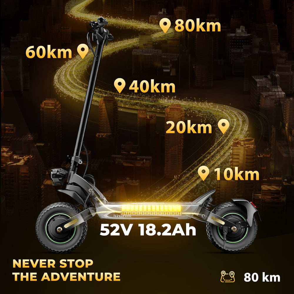 iSinwheel Skuter Elektryczny Terenowy GT4 Electric Scooter TorqueBeast 2400W Dual Motor Off-Road Folding E-Scooter, CE Certified