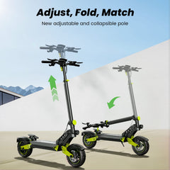 iSinwheel Skuter Elektryczny Terenowy D2 Electric Scooter, 1000W Motor, 48V 15,6Ah Battery, 10 Inch Tires, 45km/h Max Speed, 55km Range, Double Disc Brakes, Dual Suspension