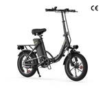 Elektrinis dviratis U4 Commuter, 16 colių plačios padangos, maksimali galia 750 W, 88 km nuvažiuojamas atstumas, sulankstomas elektrinis dviratis su stovu ir važiuokle