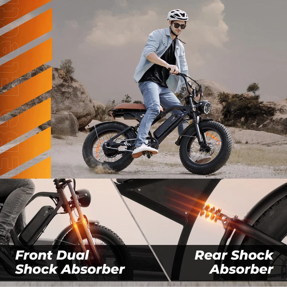 CyberCart Electric Off-Road Bike EB5, 20-inch Thick Tires
