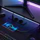 CyberCart Cybercart RGB Gaming Desk with Z-Shaped Sturdy Steel Frame & Carbon Fiber Textured Surface, Ergonomic PC Computer Desk for Gamers-Pre-Order