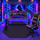 CyberCart RGB spēļu galds ar Z formas izturīgu tērauda rāmi un oglekļa šķiedras teksturētu virsmu, ergonomisks datora galds spēlētājiem