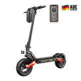 Electric Scooter 1200W T8 with ABE certification, foldable off-road adult e-scooter with 10-inch pneumatic tires, durable frame, and modern design.