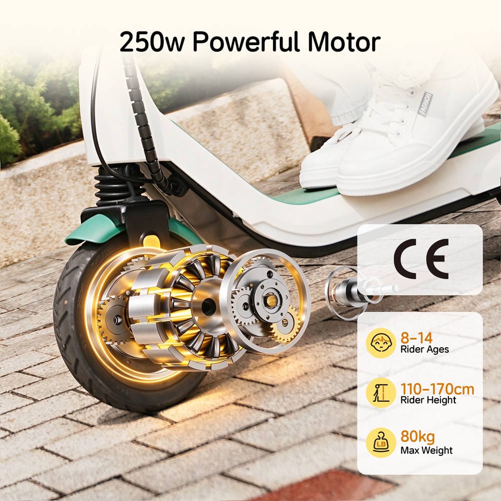 CyberCart E-Scooter for Kids Cybercart iK5 Foldable Kids Electric Scooter | 20 km/h, Front Suspension & RGB Lights (Ages 6-14 / Up to 170cm)