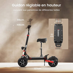 iScooter Skuter Elektryczny Terenowy iX8 Electric Scooter Dual Motor 2400W Folding Off-Road, CE Certified, Dual Motor