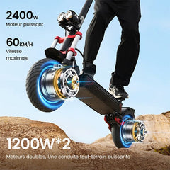 iScooter Skuter Elektryczny Terenowy iX8 Electric Scooter Dual Motor 2400W Folding Off-Road, CE Certified, Dual Motor
