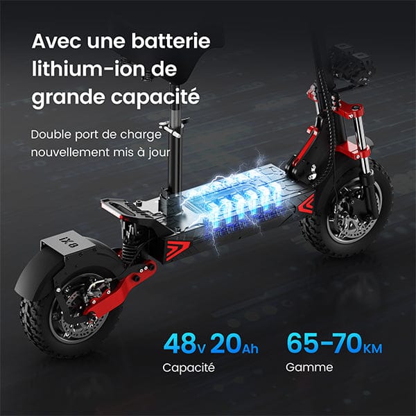 iScooter Skuter Elektryczny Terenowy iX8 Electric Scooter Dual Motor 2400W Folding Off-Road, CE Certified, Dual Motor