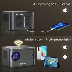 iSinbox Beamer A40-C Projector – 4K UHD WiFi Bluetooth Portable LCD with Autofocus