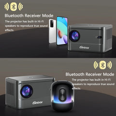 iSinbox Beamer A40-C Projector – 4K UHD WiFi Bluetooth Portable LCD with Autofocus