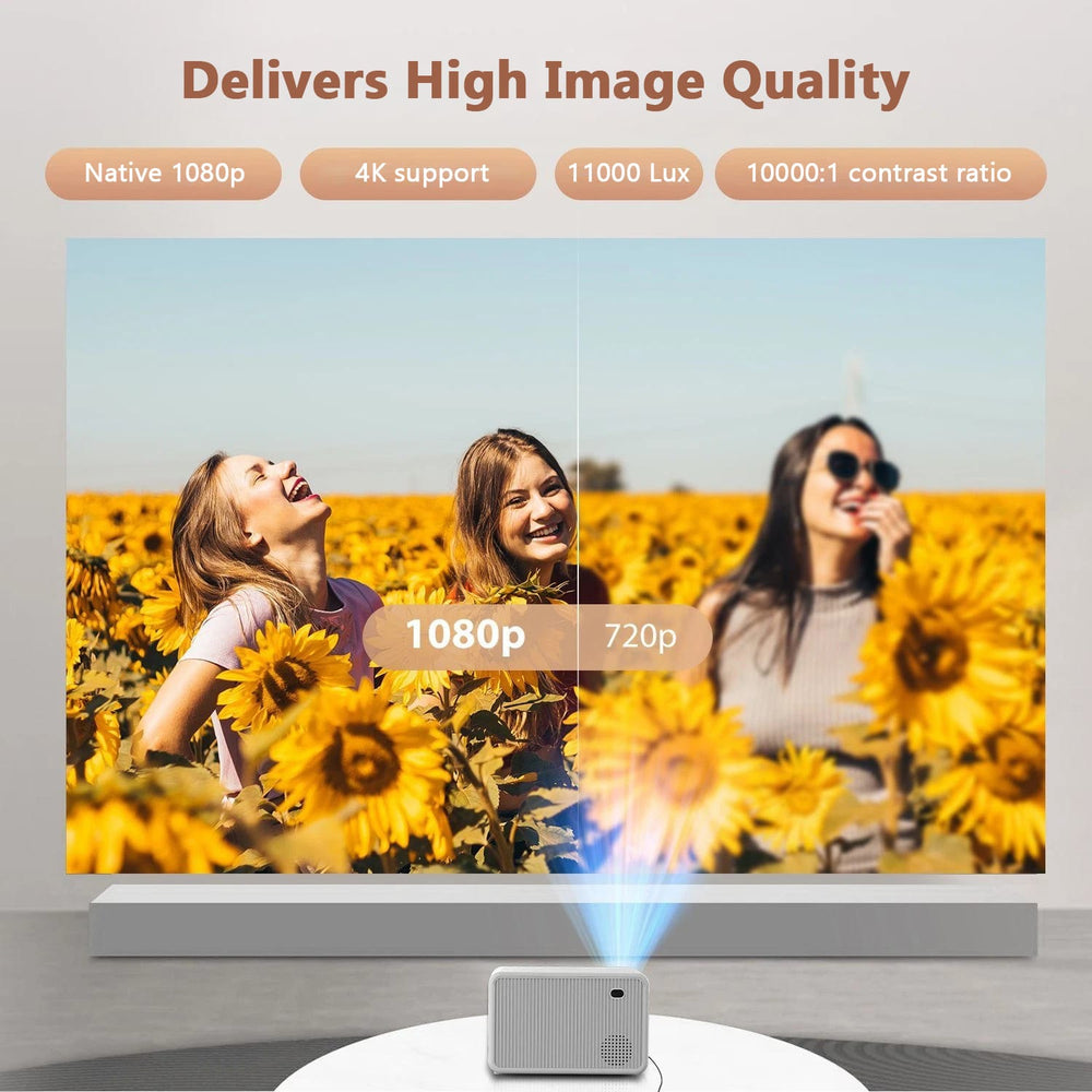 iSinbox Beamer P2 4K Portable LCD Projector – WiFi, Bluetooth, Autofocus – Mini TV Home Cinema
