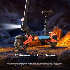 iSinwheel Skuter Elektryczny Terenowy D2Plus Electric Scooter 1000W Folding Off-Road, Range 60-65 km, Powerful Motor