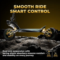 iSinwheel Skuter Elektryczny Terenowy GT4 Electric Scooter TorqueBeast Dual Motor 2400W Off-Road Folding, Range 70-80 km, CE Certified, Powerful Motor