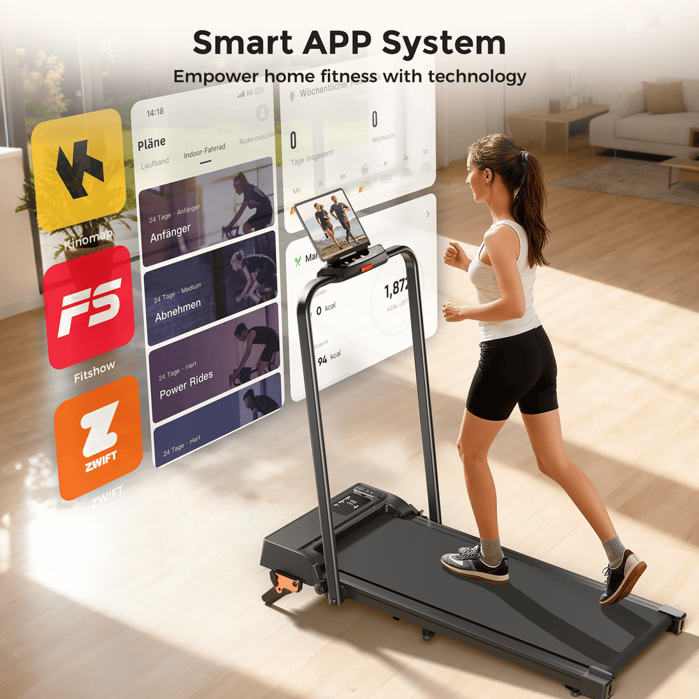 Jagjog Home Treadmill JT52 Home Treadmill APP Connected Foldable Compact Walking Pad 12 km/h, CE Approval Electric Walking Machine