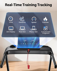 Jagjog Home Treadmill JT61 Home Treadmill Auto Incline+, 1-15% Electric Incline, 13,5 km/h, Foldable, CE Certified