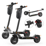 Foldable T4 500W Electric Scooter with dual suspension, 150KG max load capacity, 10-inch pneumatic off-road tires, built for city and outdoor travel.