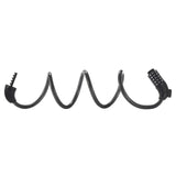 A black coiled cable lock with a combination dial on one end, designed for securing items like bicycles, is shown against a plain white background.