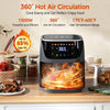 Patbrela Air Fryer 7.5L Oil-Free Air Fryer, 1500W, 8 Pre-Programs with Transparent Window, LED Touchscreen, Max 200°C