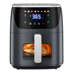 Patbrela Air Fryer 7.5L Oil-Free Air Fryer, 1500W, 8 Pre-Programs with Transparent Window, LED Touchscreen, Max 200°C