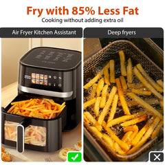 Patbrela Air Fryer Air fryer, 7L capacity, 8 programs, up to 85% less fat, cooking window, touchscreen