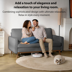 Ares Minimalist Inertia 2-Seater Sofa, Ergonomic Tech Lounge: Leisure Relaxation for Home Office, Living Room, Apartment & Gaming Room, 172x84x86cm - S2