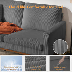 Ares Minimalist Inertia 2-Seater Sofa, Ergonomic Tech Lounge: Leisure Relaxation for Home Office, Living Room, Apartment & Gaming Room, 172x84x86cm - S2