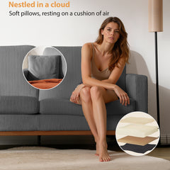 Ares Minimalist Inertia 2-Seater Sofa, Ergonomic Tech Lounge: Leisure Relaxation for Home Office, Living Room, Apartment & Gaming Room, 172x84x86cm - S2