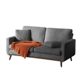 CyberCart Ares Minimalist 2-Seater Sofa Corduroy 2-Seat Gaming Sofa w/ 2 Cushions, Wood Frame, 172cm