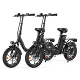 CyberCart Commuter E-Bike U4-Black-2-Units Electric Bike U4 Commuter 16" Fat Tires, Peak 750 W, 88 KM Range Step-Thru Foldable E-Bike