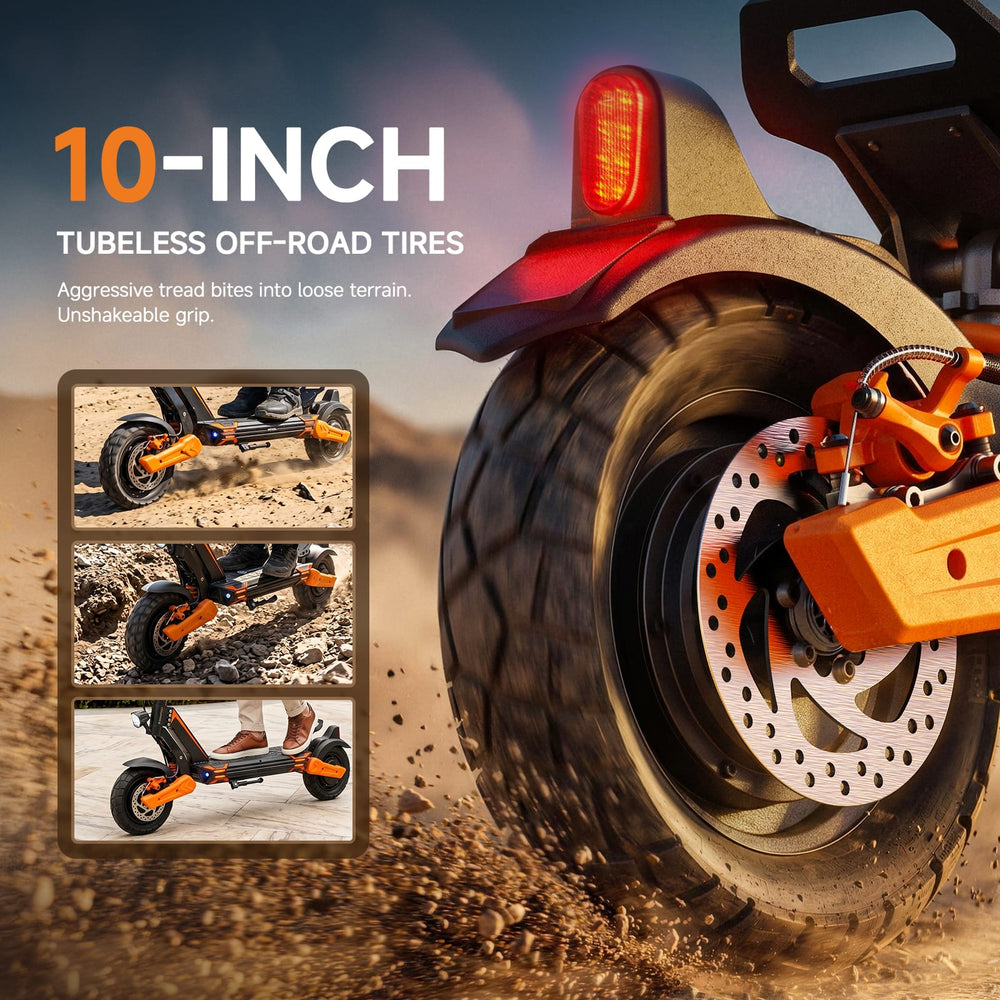 iSinwheel Off-Road E-Scooter GT1 Dual Electric Scooter, 800W*2 Motor, 48V 13Ah Battery, 10 Inch Tires, 50km/h Max Speed, 55km Range, EABS Brake + Disk Brake, Dual Swing Arm Suspension