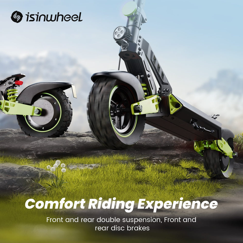 iSinwheel Skuter Elektryczny Terenowy D2 Electric Scooter, 1000W Motor, 48V 15,6Ah Battery, 10 Inch Tires, 45km/h Max Speed, 55km Range, Double Disc Brakes, Dual Suspension
