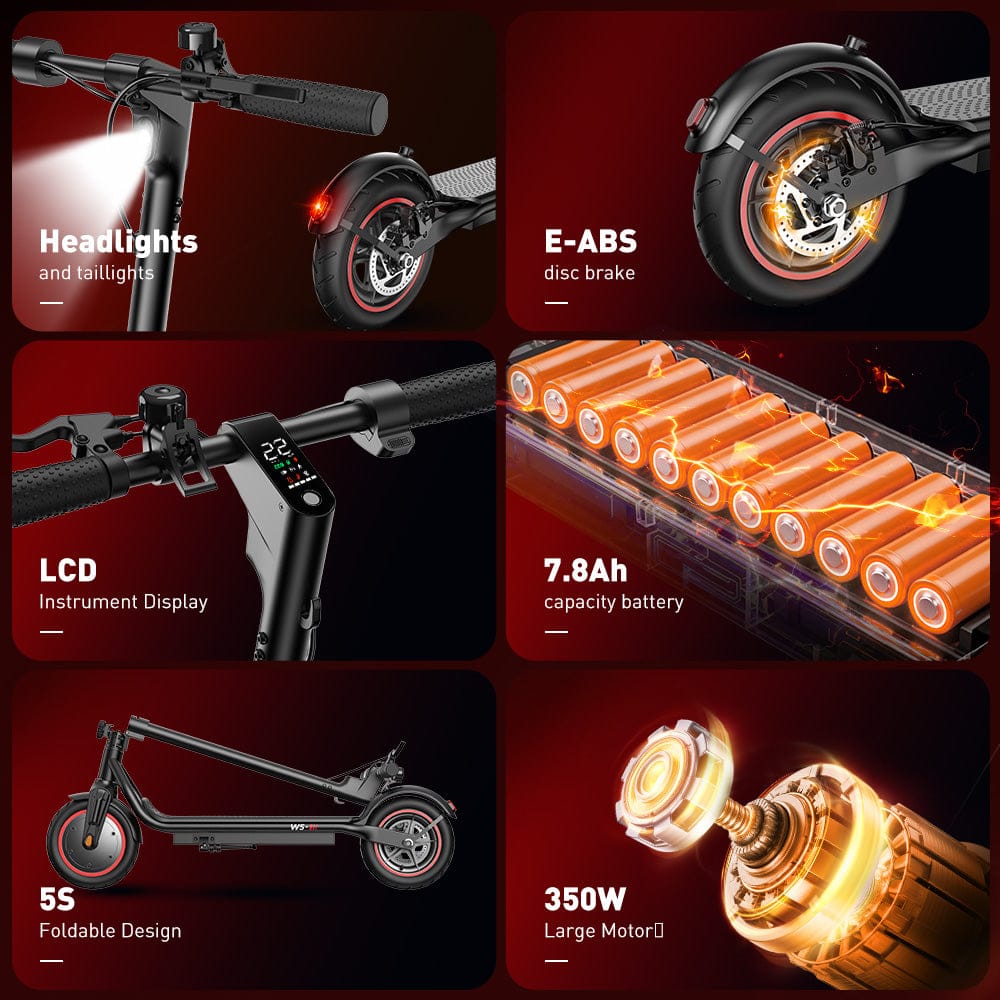 Градски електрични тротинет W5, мотор од 350 W, максимална брзина 30 km/h, LCD екран