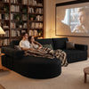 CyberCart Ares Minimalist 2-Seater Sofa L-Shape Corner Sofa Bed for Gamer & Home Cinema | 175 x 265 x 73 cm | Boneless Cloud Couch | 75 cm Seat | Rounded Chaise | WFH Sofa with Sleep Function