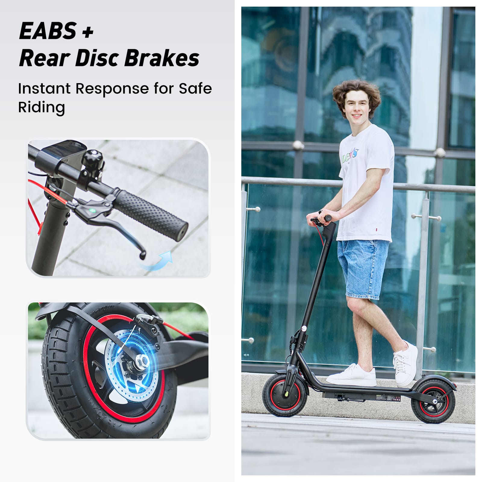 iSinwheel Commuter E-Scooter W6 Electric Scooter, 350W Motor, 36V 10,5Ah Battery, 10 inch Tires, 30km/h Max Speed, 30km Range, Rear Disc Brakes
