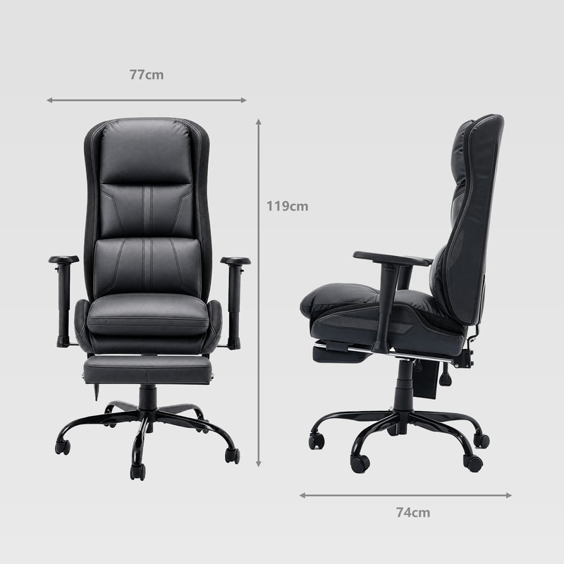 CyberCart Cybercart RGB LED Gaming Chair with Lumbar Support & Reclining Ergonomic Design