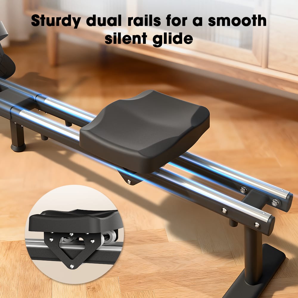 CyberCart Magnetic Rowing Machine with 16 Levels & App Compatible
