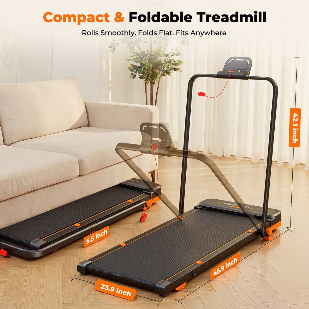 CyberCart JT56 Smart Multi-Functional Walking Pad Treadmill with Servo Motor, 3 Modes (Run/Vibration/Rehab), LED Display & App Control