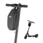 Black scooter with a carrying bag attached on a white background