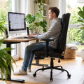 CyberCart Cybercart RGB LED Gaming Chair with Lumbar Support & Reclining Ergonomic Design