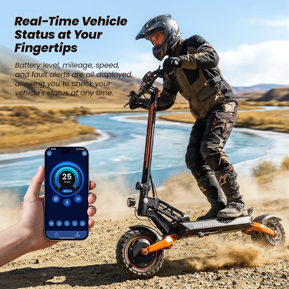 iScooter Commuter E-Scooter W12 Electric Scooter, 2*1500W Motor, 52V 25Ah Battery, 11 inch Tires, 70km/h Max Speed, 100km Range, Front & Rear Disc Brakes, Sleeve shock absorbers